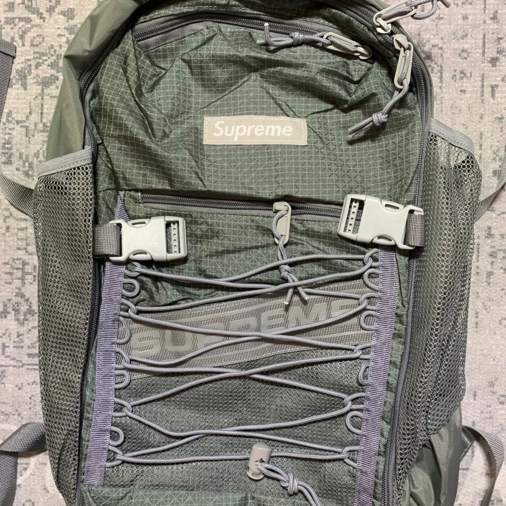 Supreme Olive Green Tactical Backpack with Bungee Front